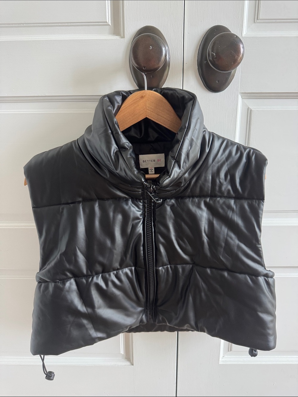Better Be Black Quilted Cropped Puffer Vest